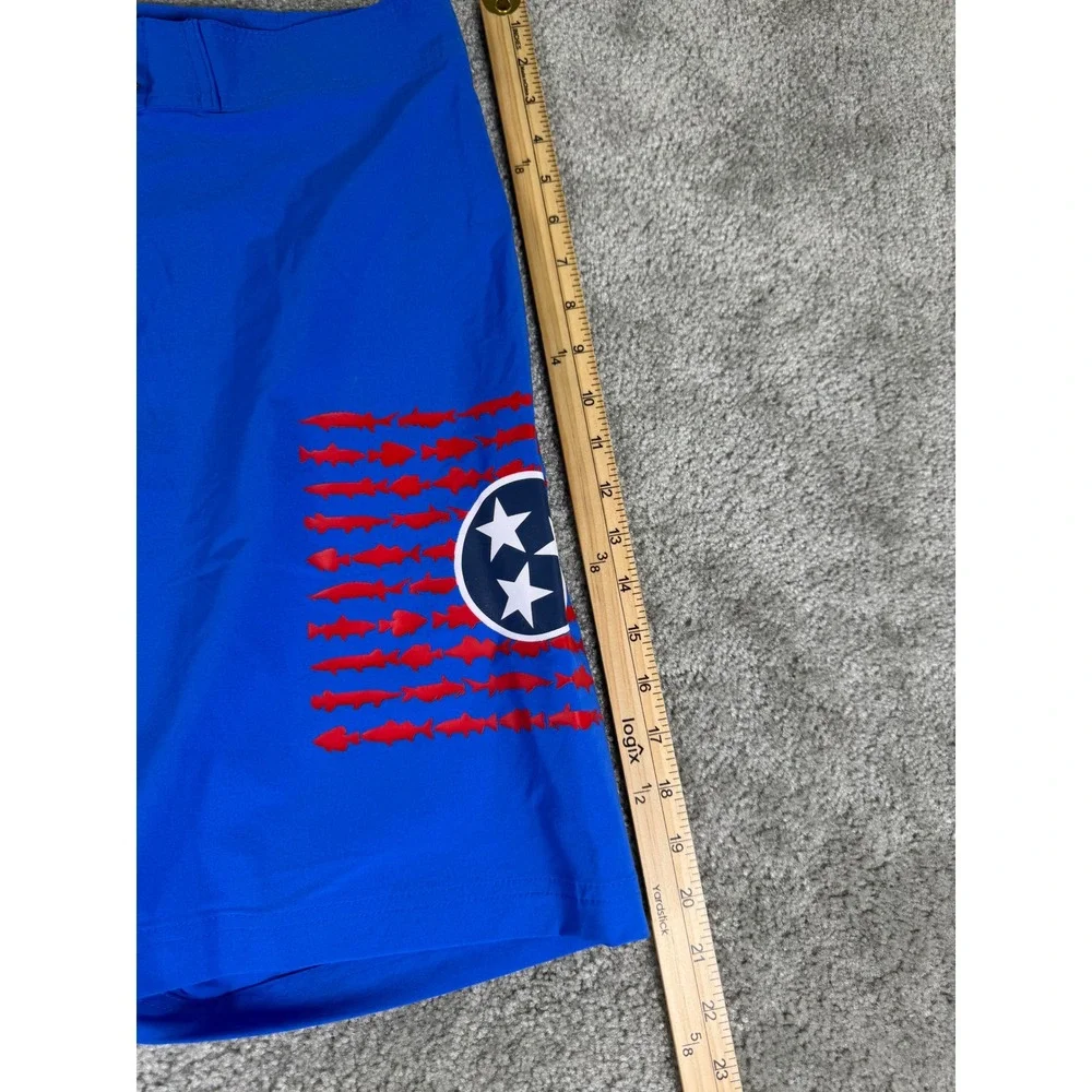 Columbia PFG Flag Series Boardshorts Mens 34 Blue Tennessee Fish Graphic XM0936